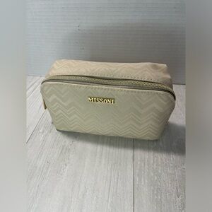 Missoni Neutral Chevron Makeup Pouch in Beige